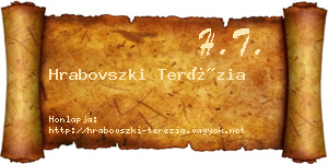 Hrabovszki Terézia névjegykártya